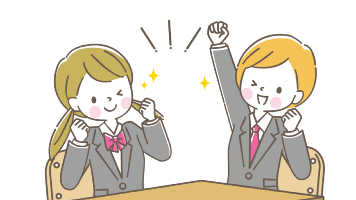 コミュニケーションをとる中学生のイラスト